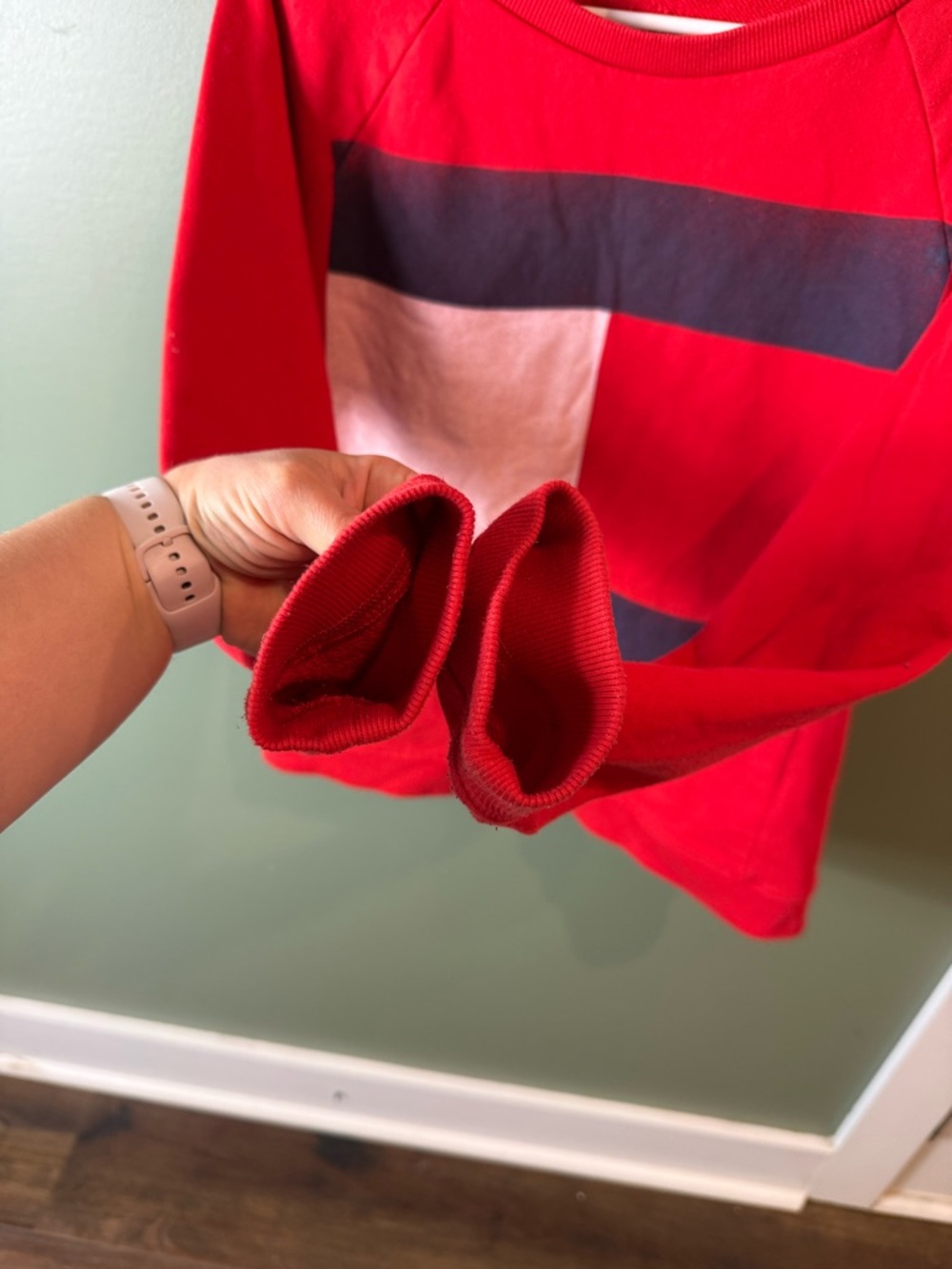 Red Colorblock Sweatshirt - Picture 5 of 10
